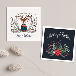 Carte postala scandinava de Craciun, felicitare pliabila, set cadou de 2 - Artynos.ro