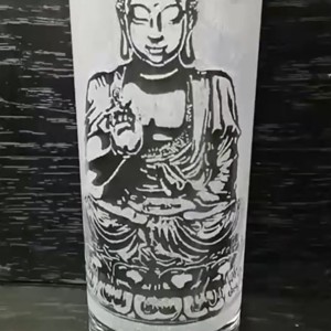Pahar de sticlă cu model Buddha  -  - Artynos.ro