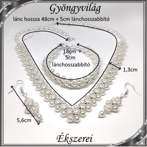 Set de colier și brățară casual cu perle de culoare teal SSZEB-TE12e -  - Artynos.ro