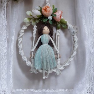 In asteptarea primaverii macramé doll decor de perete, , , ARTYNOS