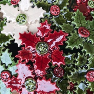 Ornament pentru bradul de Craciun, floarea lui Mos Craciun, decoratiuni de Craciun - Artynos.ro