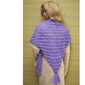 GIDA/ lavanda - șal tricotat manual la modă - îmbrăcăminte și modă - eșarfe, pălării, fularuri - șaluri - Artynos.ro