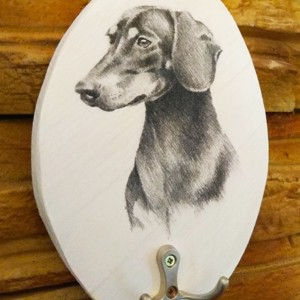 Suport de perete pentru lesă cu câine dachshund -  - Artynos.ro