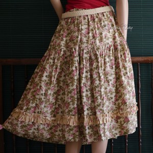 ROSE SKIRT - fusta romantica din bumbac si in, Imbracaminte si moda, Haine dama, Fusta dama, Cusatura, ARTYNOS