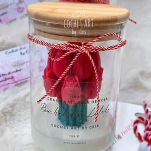 Lumanare Buchet cu Lalele in recipient , Casa & Stil de viata, Lumanari, parfumuri, arome, Lumanari artizanale, Lumanare si fabricarea lumanarilor, ARTYNOS