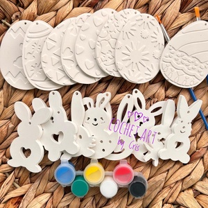 Set pictura Paste din ceramica cu 8 oua si 8 iepurasi - jucării și echipamente pentru copii - jocuri de gândire - jocuri educative - Artynos.ro