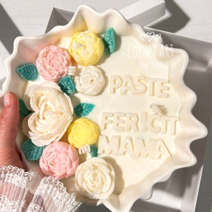 Lumanare cu mesaj Paste fericit mama - decor de sărbători - decorațiuni de paște - decor masă de paște - Artynos.ro