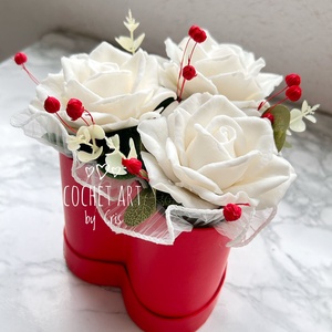 Aranjament inima cu Trandafiri din baza de sapun - casă & stil de viață - decorațiuni de casă - accesorii florale - cutii cu flori - Artynos.ro