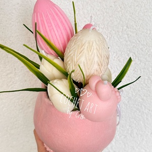 Aranjament pentru masa de Paste  cu oua si Lalele - decor de sărbători - decorațiuni de paște - decor masă de paște - Artynos.ro