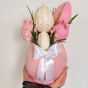 Aranjament pentru masa de Paste  cu oua si Lalele - decor de sărbători - decorațiuni de paște - decor masă de paște - Artynos.ro