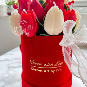 Cutie cu flori din ceara naturala de soia - casă & stil de viață - decorațiuni de casă - accesorii florale - cutii cu flori - Artynos.ro