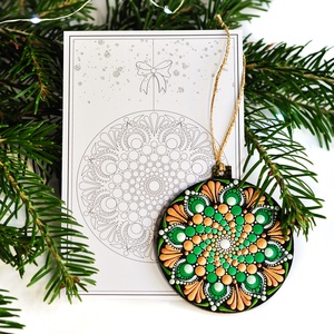 Glob Mandala Ice Flower Green - crăciun - decorațiuni de crăciun de casă - globuri de crăciun - Artynos.ro