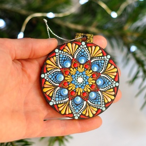 Glob Mandala O Christmas Tree! Blue - crăciun - decorațiuni de crăciun de casă - globuri de crăciun - Artynos.ro