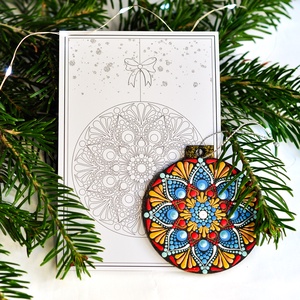 Glob Mandala O Christmas Tree! Blue - crăciun - decorațiuni de crăciun de casă - globuri de crăciun - Artynos.ro