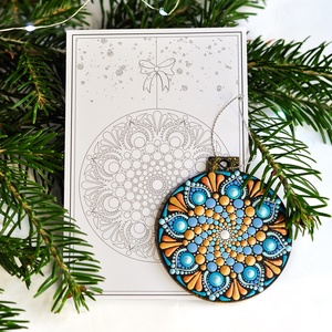 Glob Mandala Ice Flower Blue - crăciun - decorațiuni de crăciun de casă - globuri de crăciun - Artynos.ro