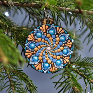 Glob Mandala Ice Flower Blue - Artynos.ro