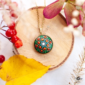 Colier Mandala Forest Jewel MINI, Bijuterii, Coliere, Coliere cu pandative, Pictura, ARTYNOS