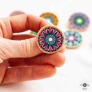 Mărțișor tip broșă - Albastru si Roz - bijuterii - mărțișor - Artynos.ro