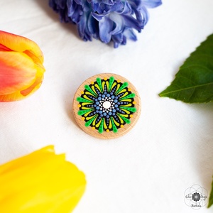 Mărțișor tip broșă - Albastru și Verde - bijuterii - mărțișor - Artynos.ro