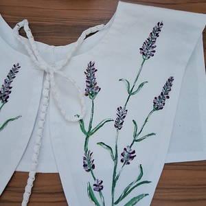 Guler pictat cu lavanda - îmbrăcăminte și modă - eșarfe, pălării, fularuri - șal, eșarfă de cap - Artynos.ro