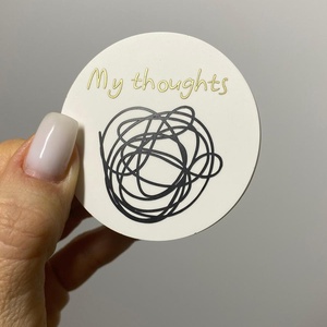 Martisor brosa rotunda my thoughts 5.5 cm, Bijuterii, Martisor, Ceramica, ARTYNOS