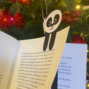 Semn de carte pentru copii - Urs panda - cărți și creații cu tematică muzicală, cadouri - semn de carte - Artynos.ro