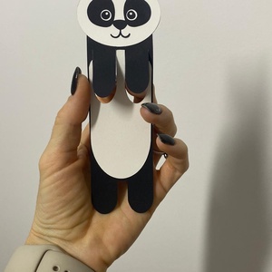 Semn de carte pentru copii - Urs panda - cărți și creații cu tematică muzicală, cadouri - semn de carte - Artynos.ro