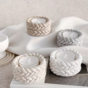 Suport decorativ pentru lumanare tip pastila - model franghie, Casa & Stil de viata, Lumanari, parfumuri, arome, Felinar cu lumanare, Ceramica, ARTYNOS