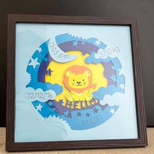 Ramă personalizata cu datele bebelușului - băiețel - jucării și echipamente pentru copii - cadouri baby shower - Artynos.ro