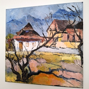 Ecoul toamnei - Fagarașul în tăcere... - arte vizuale și accesorii  - picturi - pictură în ulei - Artynos.ro