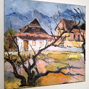 Ecoul toamnei - Fagarașul în tăcere... - arte vizuale și accesorii  - picturi - pictură în ulei - Artynos.ro