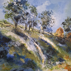 O vara pe colinele-nverzite, Arte vizuale si accesorii , Picturi, Pictura in ulei, Pictura, ARTYNOS