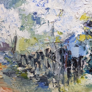 Primăvara-n satul meu - arte vizuale și accesorii  - picturi - pictură în ulei - Artynos.ro