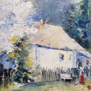 Primăvara-n satul meu - arte vizuale și accesorii  - picturi - pictură în ulei - Artynos.ro