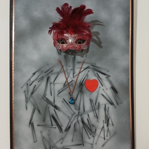 Carnaval venetian 50x70 ,tablou realizat cu tehnica umbrelor - Artynos.ro