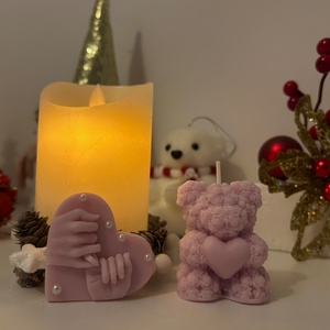 Set Teddy si Heart of Unity, Casă & Stil de viață, Lumânări, parfumuri, arome, Suport lumânări, Altele, ARTYNOS
