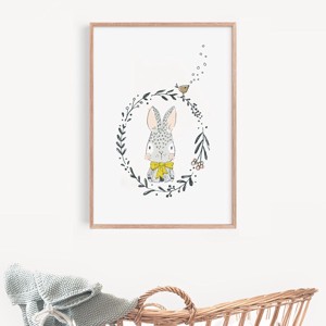 Decalaj de perete cu animale din padure, poster iepuras, camera pentru copii Decalaj de perete scandinav set 3 bucati, , , ARTYNOS