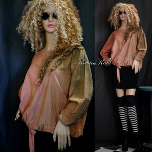 VIVIEN - artsy batikolt flanel blúz - îmbrăcăminte și modă - haine damă - bluze damă - Artynos.ro