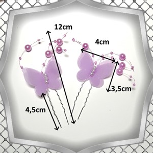 Bijuterii, ornamente pentru păr, catarame pentru păr: nuntă, mireasă, ornament casual pentru păr ES-H-TŰ07 violet 2 buc/pachet -  - Artynos.ro