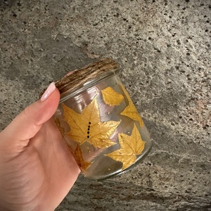 Set de 3 recipiente de sticla - tip suport candela, decorate manual, unice - casă & stil de viață - lumânări, parfumuri, arome - suport lumânări - Artynos.ro