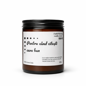 Lumanare parfumata 200g � Pentru cand citesti ceva bun, Casa & Stil de viata, Lumanari, parfumuri, arome, Lumanari artizanale, Lumanare si fabricarea lumanarilor, ARTYNOS