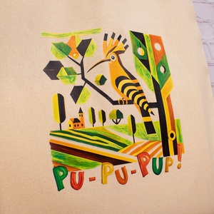 Sacosa din bumbac, suvenir, Pupaza din tei - Amintiri din Copilarie - genți și portofele - geantă pentru cumpărături - totebaguri - Artynos.ro