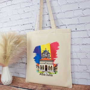 Sacosa din bumbac, suvenir, Alba Iulia (editie de 1 Decembrie) - genți și portofele - geantă pentru cumpărături - totebaguri - Artynos.ro