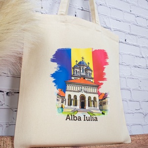 Sacosa din bumbac, suvenir, Alba Iulia (editie de 1 Decembrie) - genți și portofele - geantă pentru cumpărături - totebaguri - Artynos.ro