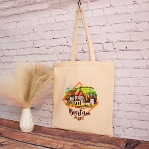 Sacosa din bumbac, suvenir, Biserica Fortificata Biertan, Sibiu - genți și portofele - geantă pentru cumpărături - totebaguri - Artynos.ro