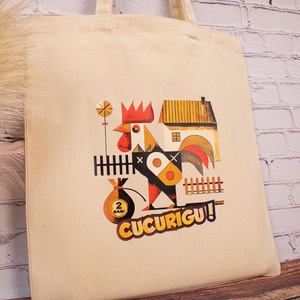 Sacosa din bumbac, suvenir, Punguta cu 2 bani - Amintiri din Copilarie - genți și portofele - geantă pentru cumpărături - totebaguri - Artynos.ro