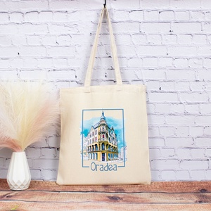Sacosa din bumbac, suvenir, Casa Poynar, Oradea, Genti si portofele, Geanta pentru cumparaturi, Totebaguri, Fotografie, grafica, desen, ilustratie, Tesatura, ARTYNOS