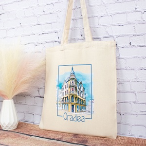 Sacosa din bumbac, suvenir, Casa Poynar, Oradea - genți și portofele - geantă pentru cumpărături - totebaguri - Artynos.ro