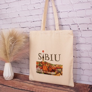Sacosa din bumbac, suvenir, Sibiu medieval - genți și portofele - geantă pentru cumpărături - totebaguri - Artynos.ro