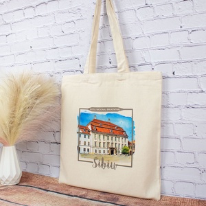 Sacosa din bumbac, suvenir, Muzeul National Brukenthal (Palatul Brukenthal), Sibiu - genți și portofele - geantă pentru cumpărături - totebaguri - Artynos.ro